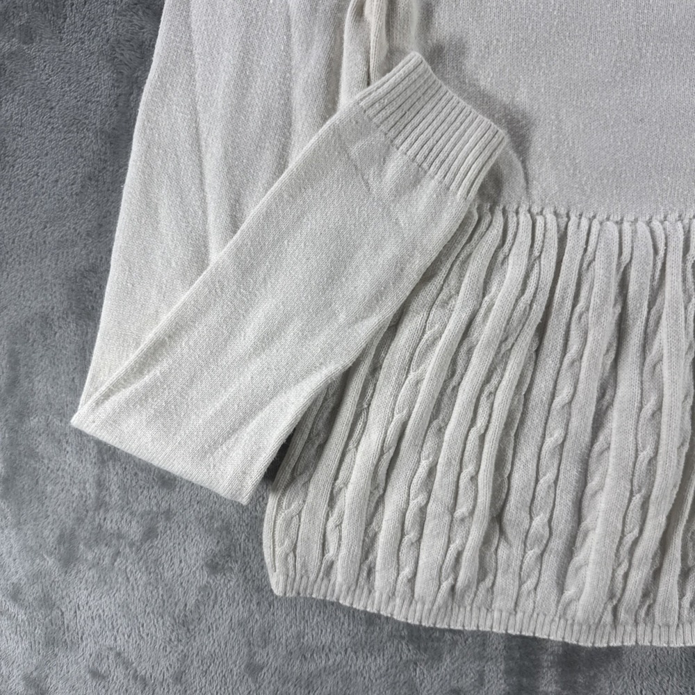 Hollister Babydoll‎ Top Sweater Women's XS White Cream Y2K Bella Swan 2000s - Picture 5 of 16